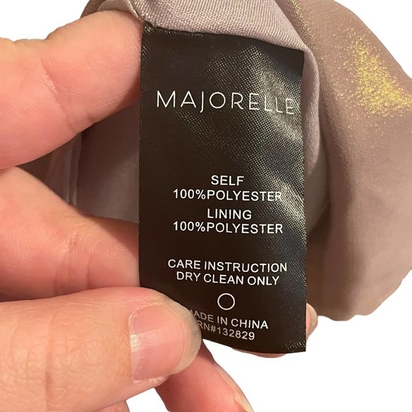 Majorellle Metallic Slip Mini Dress w/Deep Scoop - Picture 4 of 8